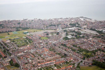 Drone recording of Bridlington in the state England, Great Britain