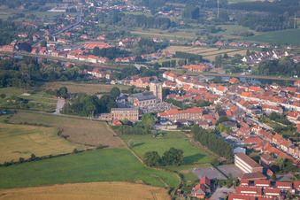 Aerial photograpy of Watten in the state North, France