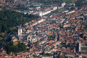Aerial view of District Centre Ville-Bruyères in Longuenesse in the state Pas de Calais, France