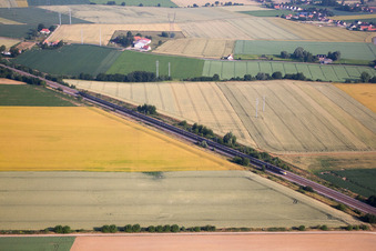 Aerial view of Eurostar at Wulverdinghe in Millam in the state North, France