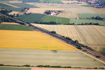 Aerial photograpy of Eurostar at Wulverdinghe in Millam in the state North, France