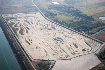 Port facilities under construction on the seashore of the Kanal in Loon-Plage in Hauts-de-France, France
