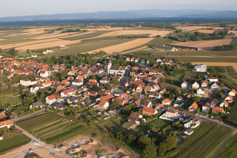 Aerial photograpy of Niederlauterbach in the state Bas-Rhin, France