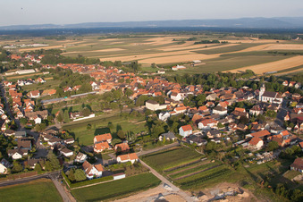 Oblique view of Niederlauterbach in the state Bas-Rhin, France