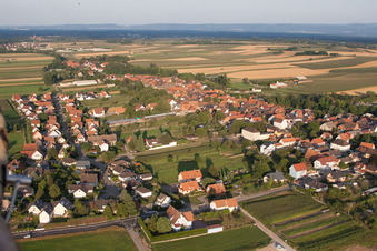 Niederlauterbach in the state Bas-Rhin, France from above