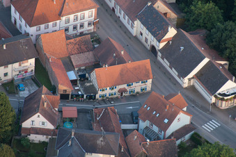 Aerial view of Restaurant a la Charrue (Gilbert) in Lauterbourg in the state Bas-Rhin, France