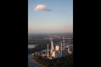 ENBW power plant on the Rhine in the district Daxlanden in Karlsruhe in the state Baden-Wuerttemberg, Germany