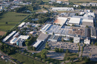 Aerial photograpy of Industrial area in the district Vimbuch in Bühl in the state Baden-Wuerttemberg, Germany