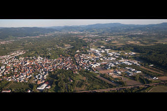 Town View of the streets and houses of the residential areas in Renchen in the state Baden-Wurttemberg, Germany