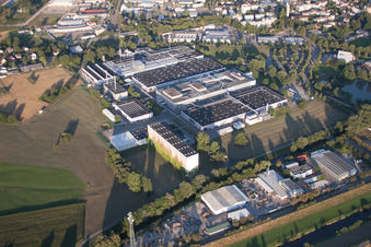 Aerial view of Tesa works in Offenburg in the state Baden-Wuerttemberg, Germany