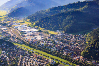 Aerial view of Gerwigstr in Hausach in the state Baden-Wuerttemberg, Germany
