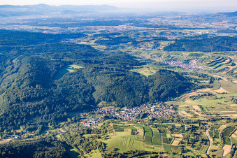 Aerial view of District Bleichheim in Herbolzheim in the state Baden-Wuerttemberg, Germany