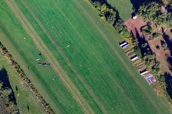 Aerial photograpy of Altdorf Gliding Airfield-Wallburg in the district Wallburg in Ettenheim in the state Baden-Wuerttemberg, Germany