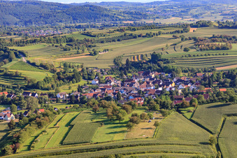Village view from the north in the district Ettenheimweiler in Ettenheim in the state Baden-Wuerttemberg, Germany