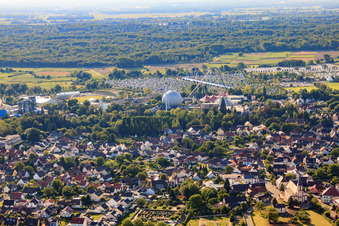 Aerial view of Europapark Rust from the east in Rust in the state Baden-Wuerttemberg, Germany