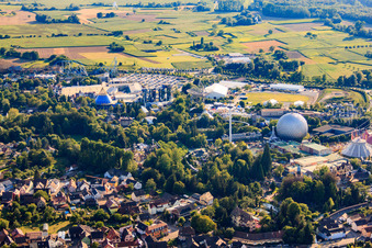 Oblique view of Europapark Rust from the east in Rust in the state Baden-Wuerttemberg, Germany