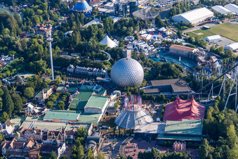 Aerial photograpy of Leisure Centre - Amusement Park Europa-Park in Rust in the state Baden-Wurttemberg, Germany