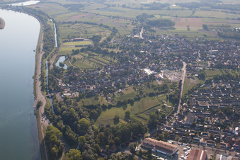 Oblique view of Rhinau in the state Bas-Rhin, France