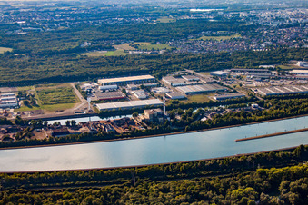 Aerial view of Port of Strasbourg in the district Port du Rhin Sud in Straßburg in the state Bas-Rhin, France