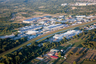 Industrial and commercial area Merkel - Wetzel Logistik GmbH in Kuppenheim in the state Baden-Wurttemberg, Germany