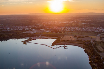 Gravel pit Durmersheim from the east just before SS in Durmersheim in the state Baden-Wuerttemberg, Germany
