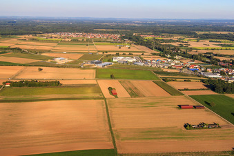 Nordring industrial area with new building of ITK Engineering GmbH in Rülzheim in the state Rhineland-Palatinate, Germany