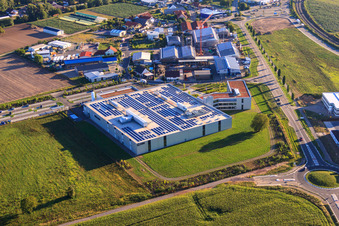DBK David + Baader GmbH in Rülzheim in the state Rhineland-Palatinate, Germany seen from above