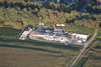 Drone image of District Leopoldshafen in Eggenstein-Leopoldshafen in the state Baden-Wuerttemberg, Germany