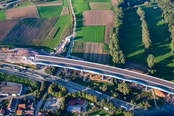 Mutschelbach, A8 construction site in the district Nöttingen in Remchingen in the state Baden-Wuerttemberg, Germany out of the air