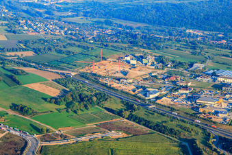 Construction site of the furniture center Pforzheim and residential factory / Wohnfühl Möbel GmbH in the district Eutingen in Pforzheim in the state Baden-Wuerttemberg, Germany