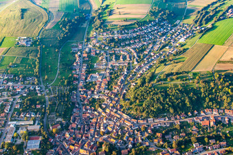 Aerial view of District Stein in Königsbach-Stein in the state Baden-Wuerttemberg, Germany