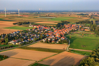 Village view from the southwest in Herxheimweyher in the state Rhineland-Palatinate, Germany
