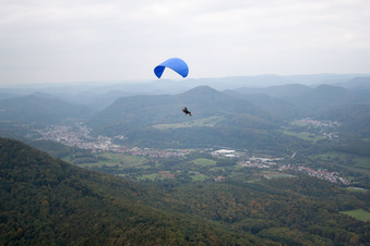 Annweiler am Trifels in the state Rhineland-Palatinate, Germany viewn from the air