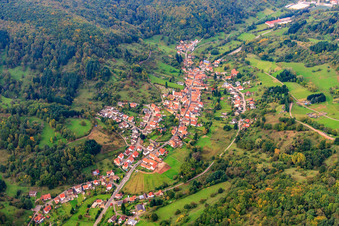 Village view in the Dernbachtal in Dernbach in the state Rhineland-Palatinate, Germany