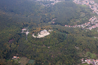 Drone recording of District Diedesfeld in Neustadt an der Weinstraße in the state Rhineland-Palatinate, Germany