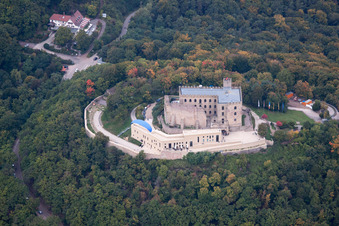Oblique view of Castle of Schloss Hambacher Schloss in Neustadt an der Weinstrasse in the state Rhineland-Palatinate, Germany