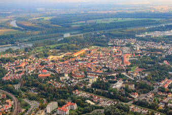 City view from the northwest in Germersheim in the state Rhineland-Palatinate, Germany