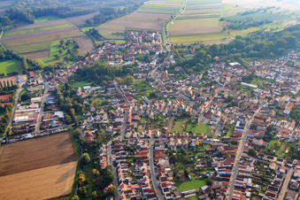 Aerial view of Village view from the north in Hördt in the state Rhineland-Palatinate, Germany