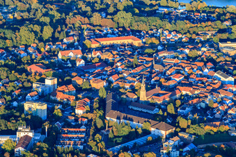 Aerial view of Between Klosterstraße and Zeughausstraße with German Road Museum in Germersheim in the state Rhineland-Palatinate, Germany