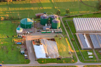 Biogas plant Lustadt in the district Niederlustadt in Lustadt in the state Rhineland-Palatinate, Germany