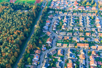 South Ring in Rülzheim in the state Rhineland-Palatinate, Germany seen from above