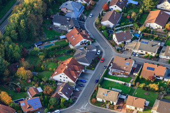 Bird's eye view of South Ring in Rülzheim in the state Rhineland-Palatinate, Germany