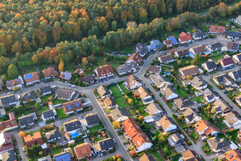 Drone image of South Ring in Rülzheim in the state Rhineland-Palatinate, Germany