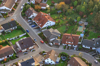 Südring x Pfarrer-Löser-Straße in Rülzheim in the state Rhineland-Palatinate, Germany from the plane