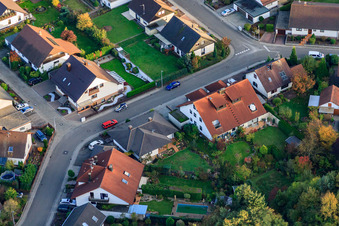 Aerial photograpy of South Ring in Rülzheim in the state Rhineland-Palatinate, Germany