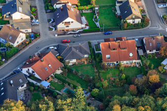 Oblique view of South Ring in Rülzheim in the state Rhineland-Palatinate, Germany