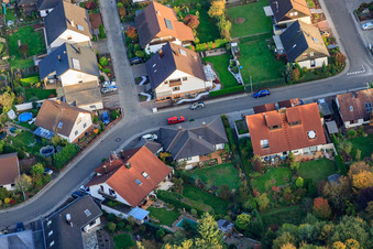 South Ring in Rülzheim in the state Rhineland-Palatinate, Germany from above