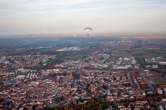 Bird's eye view of Landau in der Pfalz in the state Rhineland-Palatinate, Germany