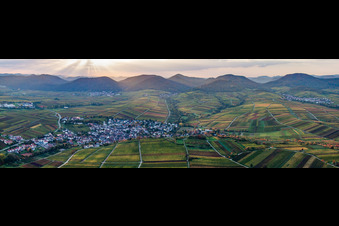 Panorama in Ilbesheim bei Landau in the state Rhineland-Palatinate, Germany