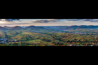 Southern Palatinate panorama from Ilbesheim to Siebeldingen in the district Arzheim in Landau in der Pfalz in the state Rhineland-Palatinate, Germany
